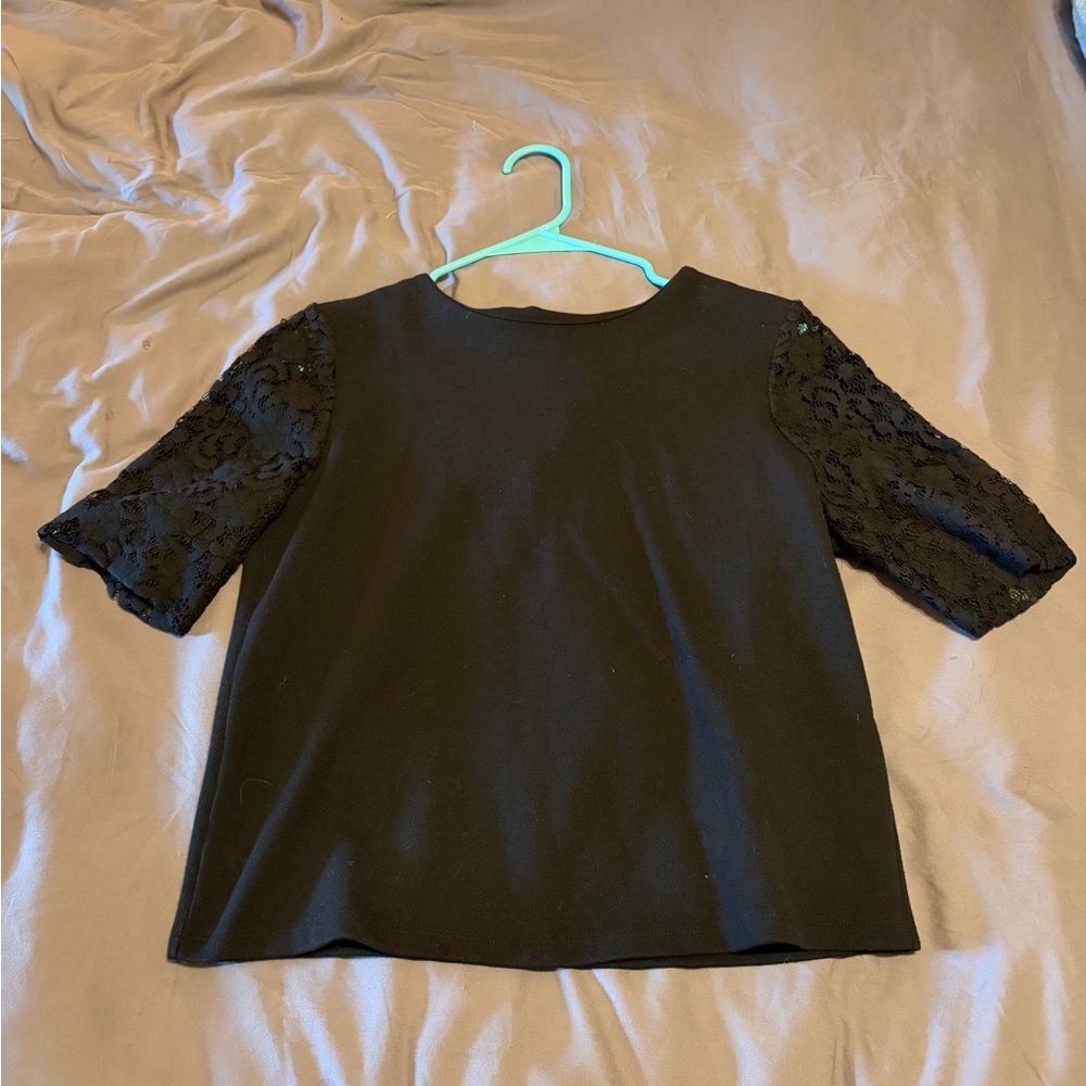LOFT Black Textured Knit Top